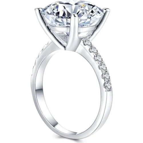 Sterling Silver 925 Big Diamond Ring for Women Engagement Wedding Party Luxury Exquisite Elegance Classic Cute Fairy Lovely Fine