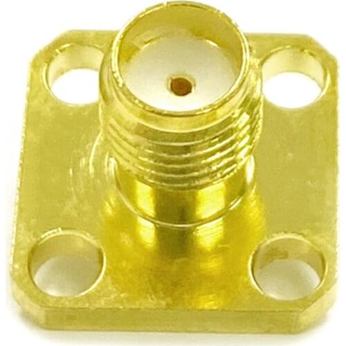 1pc SMA Female Chassis Panel Mount 4-hole flange RF Coax Connectors Wholesale Fast Shipping Welding Terminal