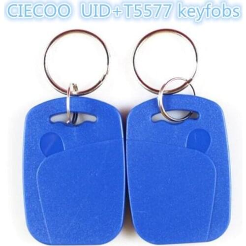 100 pcs/lot Dual Chip Frequency RFID 125Khz 13.56mhz T5577 UID Writable Keyfobs Proximity Smart Card for Access Control