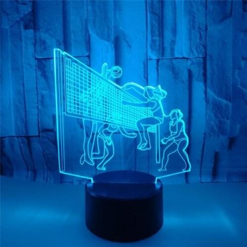 3D Night Light Volleyball Lover touch Nightlight Baby Table Desk Lamp Child Birthday Boy Friend Sport Gift Party Home Decor LED