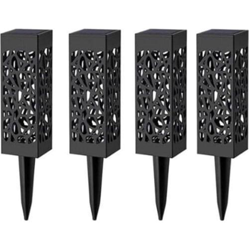 4 PCs LED Solar Garden Lights Outdoor Lawn Light Path Lamp for Patio Yard and Garden Warm White