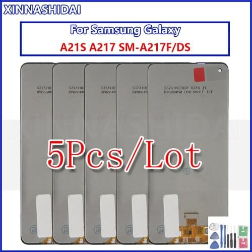 5Pcs OLED LCD For Samsung Galaxy A21s A217 LCD Display with frame Touch Screen Digitizer For Samsung A21s LCD SM-A217F/DS