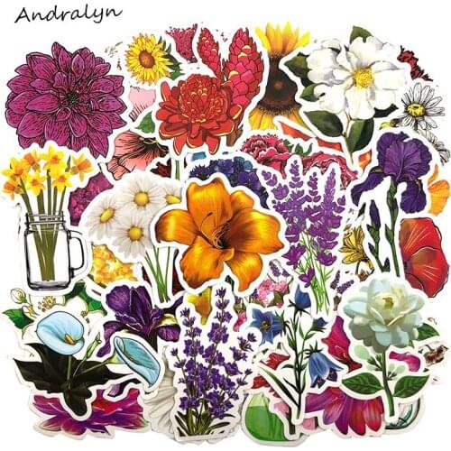 50Pcs/Set Fresh Flower Graffiti Stickers For DIY Luggage Laptop Refrigerator Motorcycle Car Pegatinas