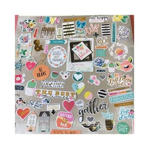 70pcs Love note Foil Gold Paper Die Cut Stickers for DIY Scrapbooking Card Making Crafts /photo album Decoration