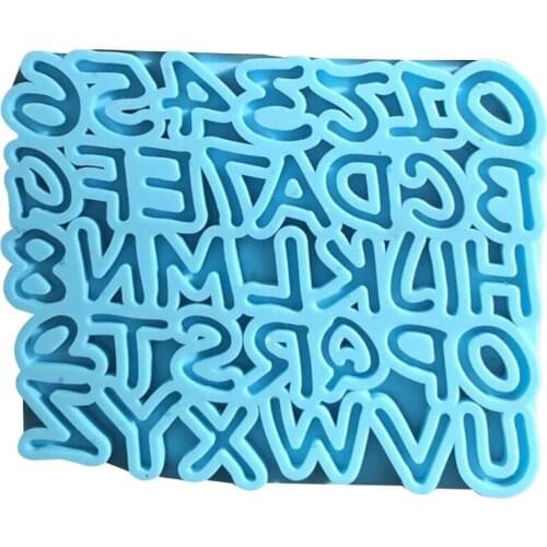 Alphabet Epoxy Resin Mold English Letters Number Pendant Casting Silicone Mould
