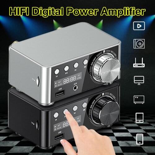 Audio 50WX2 HIFI Stereo AMP Amplifier Bluetooth 5.0 Digital Power Audio Amplifier Board Home Theater AUX USB Music Player