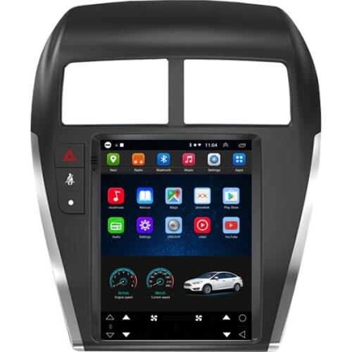 10.4" tesla style android car radio screen auto stereo for Mitsubishi ASX 1 2010 - 2016 Navigation GPS Multimedia Video Player