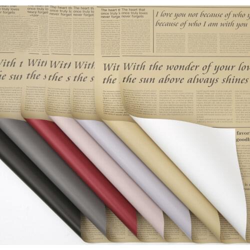 Vintage Style Newsprint Wrapping Paper Dichromatic Gift Bouquet Wrapping Paper Waterproof Flower Wrapping Paper