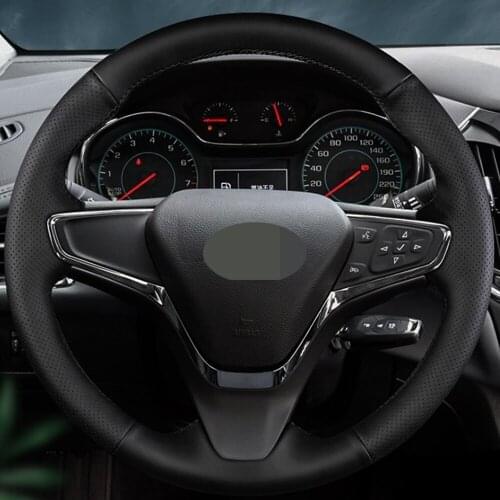 DIY Black Non-slip Faux Leather Car Accessories Steering Wheel Cover For Chevrolet Cruze 2015 2016 2017 Hand-stitched Cover