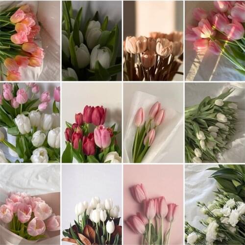 Flower Embroidery Diamond Painting Tulip Nordic Style Poster Diy Cross Stitch Kit 5D Living Room Decoration Painting