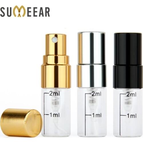 50 pieces/lot 2ml empty perfume bottle Aluminum Spray Atomizer Portable Travel Cosmetic Container Scale Bottles