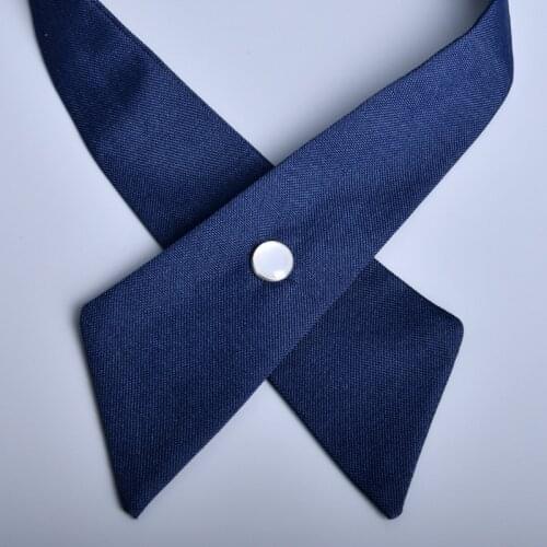 Korean Version British Solid Color Criss-Cross Tie for Men Women Girls' Boys School Uniform Cross Adjustable Bowtie