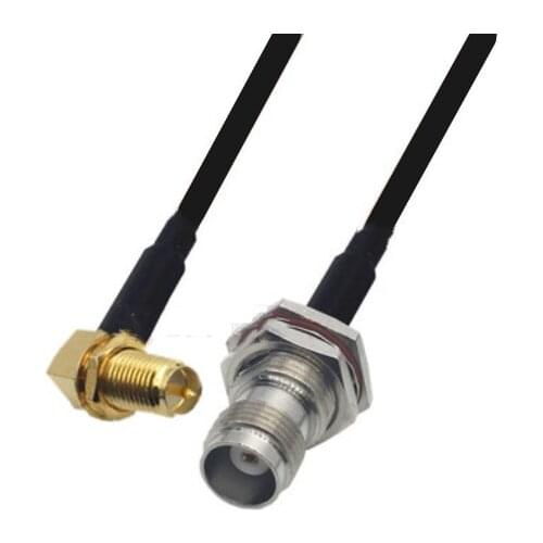 RG174 Cable RP-SMA Female Right Angle to TNC Female bulkhead Extension Coax Jumper Pigtail WIFI Router Antenna RF Coaxial Cable