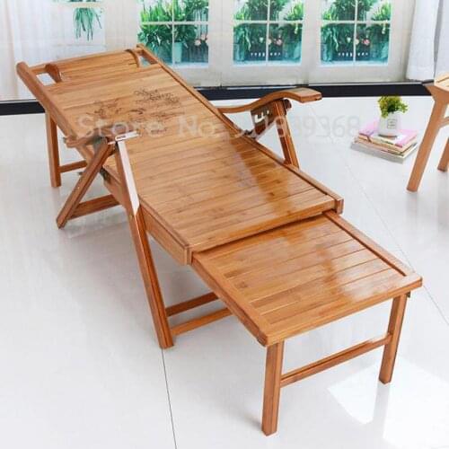 Recliner folding siesta chair balcony lounge chair reclining bamboo beach chair office couch folding siesta bamboo chair