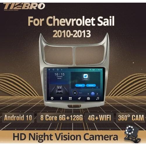 TIEBRO 2 Din Android 10.0 For Chevrolet Sail Car Multimedia Player Navigation GPS 2010-2013 2 Din Stereo Receiver NO 2 Din DVD