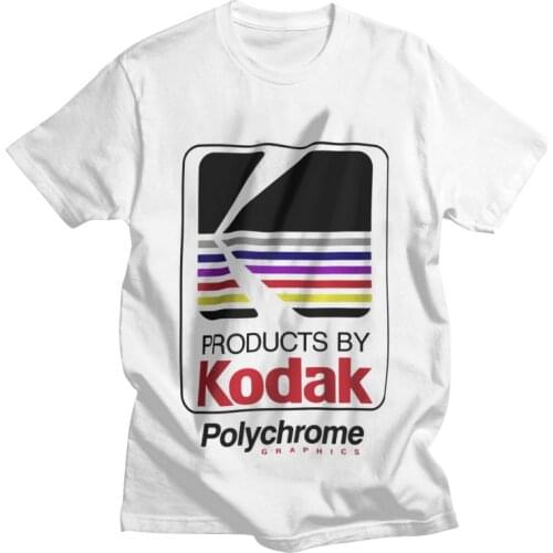 Kodak Tshirt Men Novelty Tee Tops 100% Cotton T Shirt Short Sleeve Polychrome Logo T-shirt Gift Idea Merch