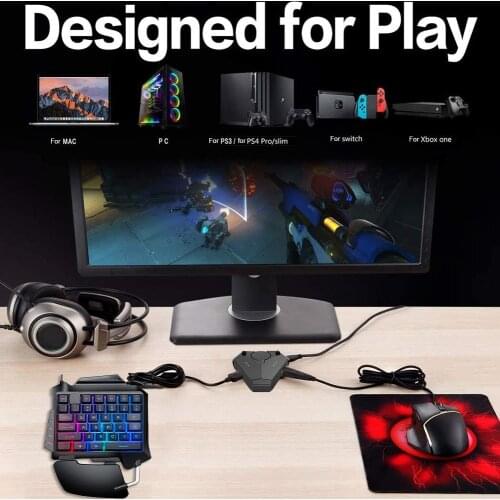 Gaming Keyboard Mouse Set Universal 3 In 1 Multifunctional Durable Mobile Gamepad Controller Keyboard Mouse Converter Kit