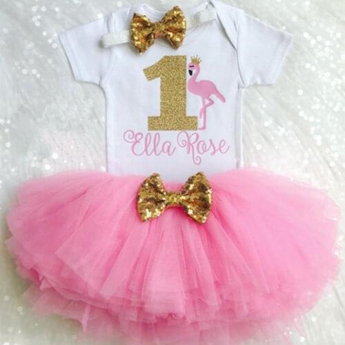 Custom Flamingo 1st Birthday Outfit Girl , Personalized Flamingo First Birthday Set ,Onesies Tutu Set