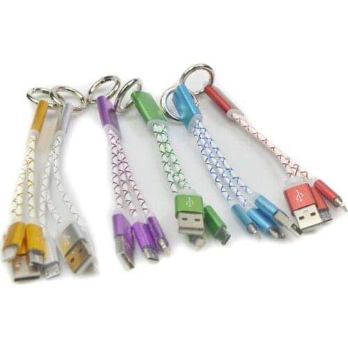 New Keychain 2 in 1 Micro USB Sync Data Charging Cables For iPhone 5 5S 6 6S 6plus 7 7plus and For Samsung Android phone