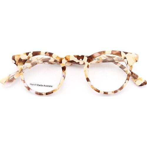 Glasses round Frame Retro Glasses Personalized Fashion Glasses Frame Can Be Equipped with Anti-Blue Light Lenses