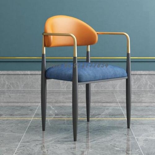 Nordic Light Luxury Dining Chair Simple And Modern Net Red Bar Chair Iron Restaurant Back Chair Negotiation Desk Dressing Chair