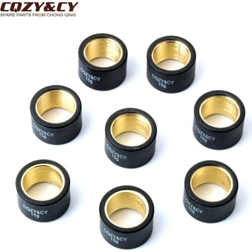 8pc Variator Racing Roller Weights 15gram 25x17mm for Piaggio Beverly Cruiser 500 Mp3 Lt-Rt X9 Evolution Abs X10 4V Ie Eu3 500cc