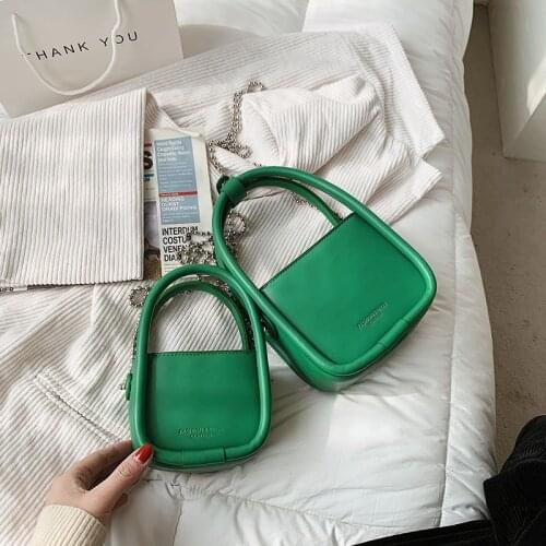 Luxury Brand High Quality PU Crossbody Bags For Women Solid Chain Magnetic Buckle Handbag Woman Fashion Designer Square Bag 2021