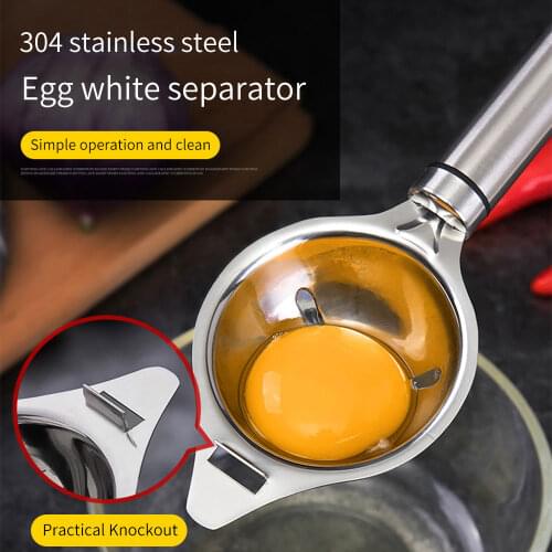 Stainless Steel Egg Separator Egg Yolk White Separator Filter Long Handle Egg Divider Baking Cooking Egg Tools Kitchen Gadgets