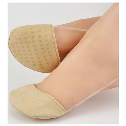 New Skin Color High Heels Cushion Protector Feet Care Forefoot Pad Insoles Non Slip Silicone Transparate Shoelace 2pairs/lot