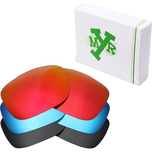 3 Pairs Mryok Replacement Lenses for-Oakley Two Face Sunglasses Stealth Black & Ice Blue & Fire Red