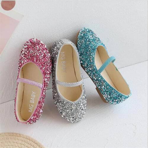 Girls Ballet Flats Baby Dance Party Girls Shoes Glitter Children Shoes Gold Bling Princess Shoes0-6 years Kids Shoes