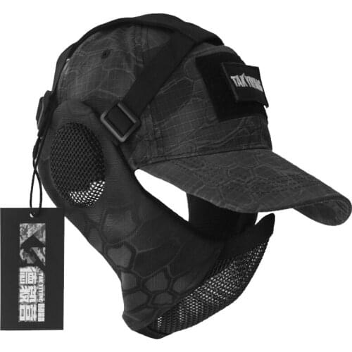 Outdoor tactical steel wire mask, face and ear protection, military fans, outdoor live-action CS protective half-face breathable