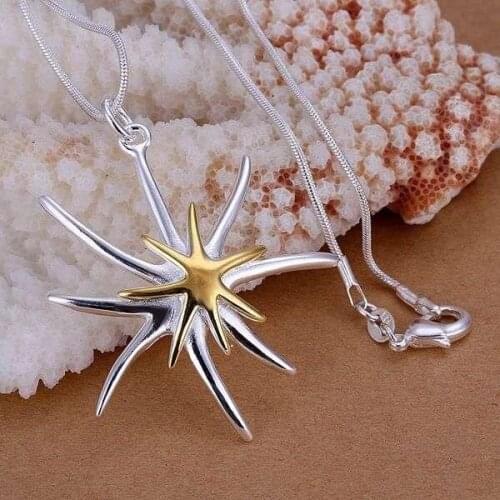XLP026 Wholesale Shinning Pendants For Women Charm Silver Color Fashion 925 Jewelry Jewelry Separations Starfish /asoajjva
