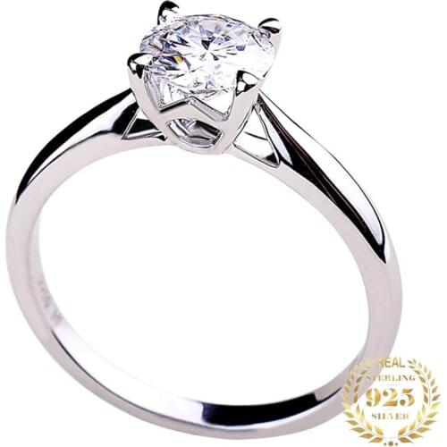 925 Sterling Silver Women Rings Diamond Engagement Exquisite Elegant Wedding Proposal Charm Luxury Jewelry Cocktail Accessories
