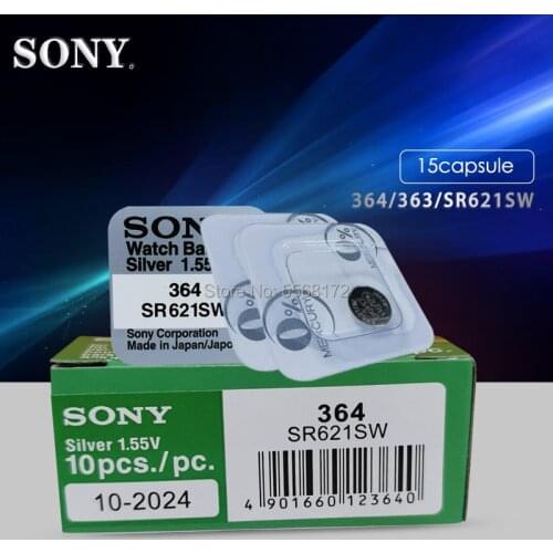 15pc FOR SONY 1.55V AG1 LR621 SR621 SR621SW SR60 SP364 TR621 Single grain packing For Watch Button Batteries