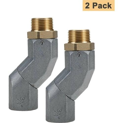 2PCS Zinc Alloy Fuel Swivel Adapter Connector 360 Degree Rotation 3/4" NPT Swivel Connector For Fuel Nozzle Transfer Hose
