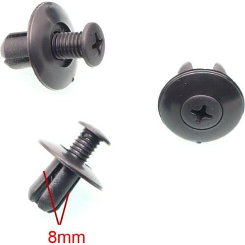 20pcs Universal 8mm Car Door Trim Panel Fastener Trunk Buckle Fender Clips Bumper Screw Piercing Nail Interior Accessories