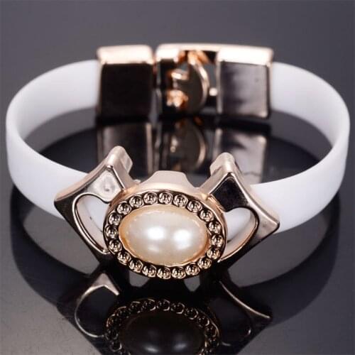 24pcs Wholesale New Rubber Charm Gold Colorv Plated Charm Bracelets