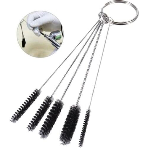 3.5 Inch Nylon Precision Brush Kit 5 Piece Mini Cleaning Brush Set For Cleaning Airbrush Pen