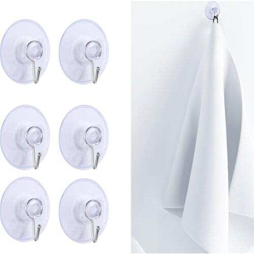 5PCS 4cm Transparent Seamless Adhesive Hook Waterproof Kitchen Bathroom Strong Sticking Wall Hook Hanger Suction Cup Suckers