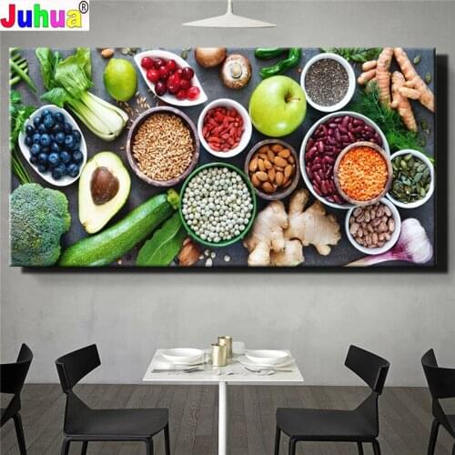 Kitchen Food 5D Round Diamond Painting"Seasoning Vegetables"Full Square Embroidery Mosaic Cross Stitch Handmade Gift Large
