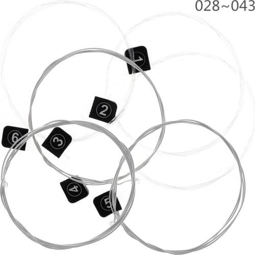 6pcs/set 028-043 Nylon & 3％ Polyester Classical Guitar Strings Silver Jacketed Wire with Great Tone & Normal Tension