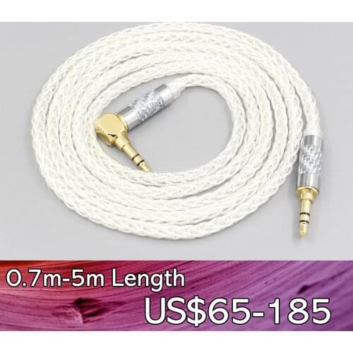 LN007681 2.5mm 4.4mm 99% Pure Silver 8 Core Headphone Earphone Cable For Fostex T50RP Mk3 T40RP Mk2 T20RP Mk2 Dekoni Audio Blue