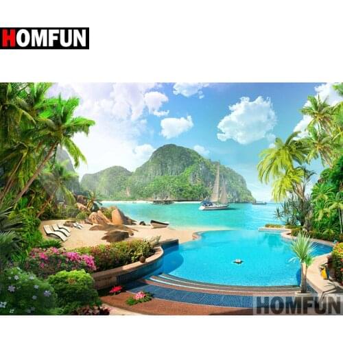 HOMFUN Full Square/Round Drill 5D DIY Diamond Painting "Tree water" Embroidery Cross Stitch 5D Home Decor Gift A14116