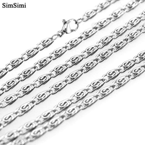 Chain Necklace 2mm Paper Clip Link Chain Necklaces Stainless Steel Fashion Jewelry Collar Gifts for Men