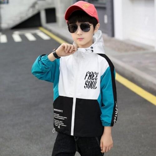 Kids boys hooded coat mixed colors spring / autumn new childrens coat 4-12 years old