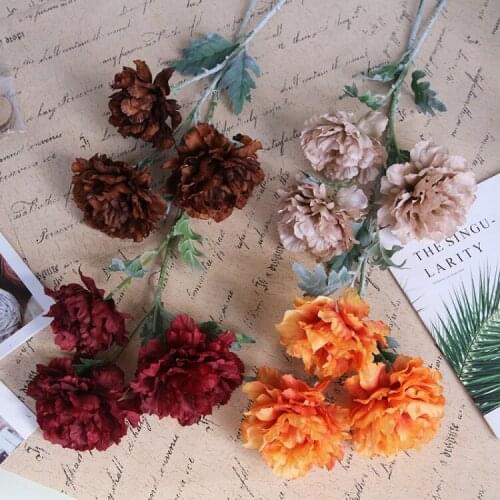 High grade 3 peony simulation flower plant wedding home living room decoration plant wall flower wall rose