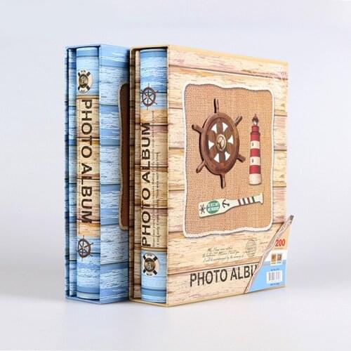 CASEGRACE Classical Photo Album New Style General Photo Album With Rudder Or Compass Pattern Interleaf Type Family Photo Albums