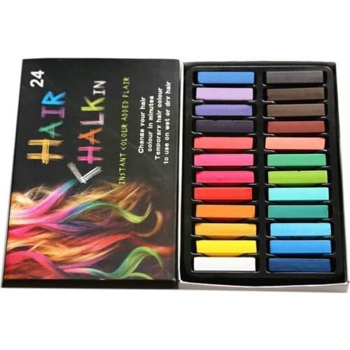 24Colors/Set Hair Chalk Hair Dye Pen Temporary Washable De Easy Hair Color To Tinte Coloring Pelo Hair Chalk Dyeing Crayons F9H1