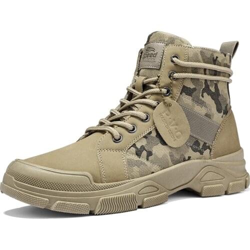 Top Quality Canvas Men Boots Lace Up Male Canvas Shoe Ankle Botas Cowboy Motorcycle Boots Fashion Military Desert Palladium2021